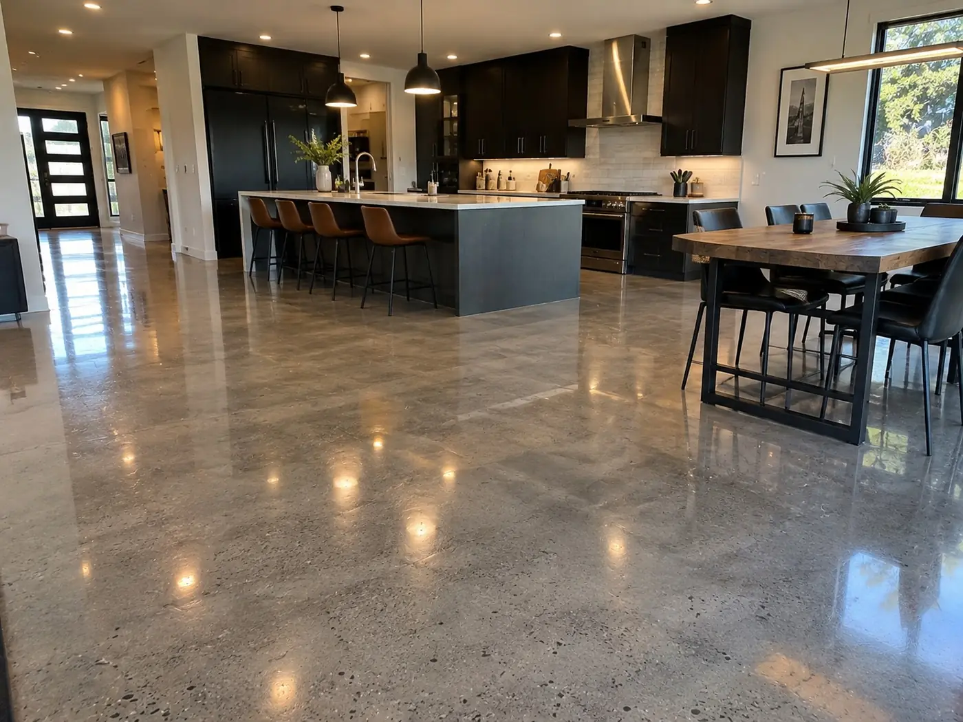 Freshly polished slab in a new build in Wollongong
