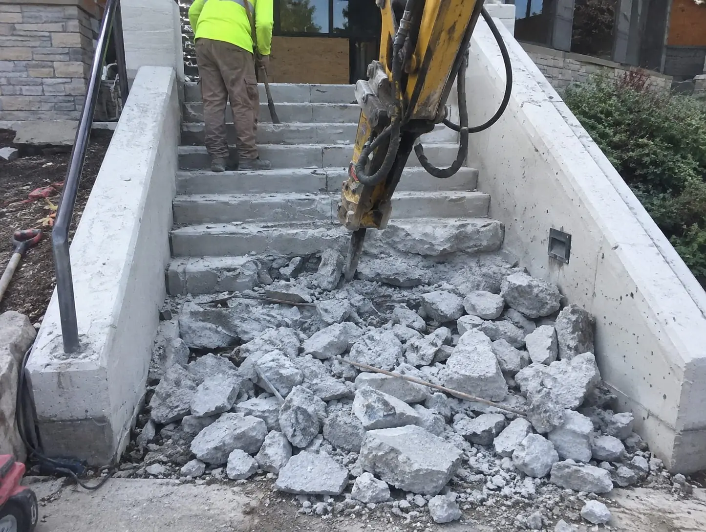 Old concrete broken up on a Wollongong site