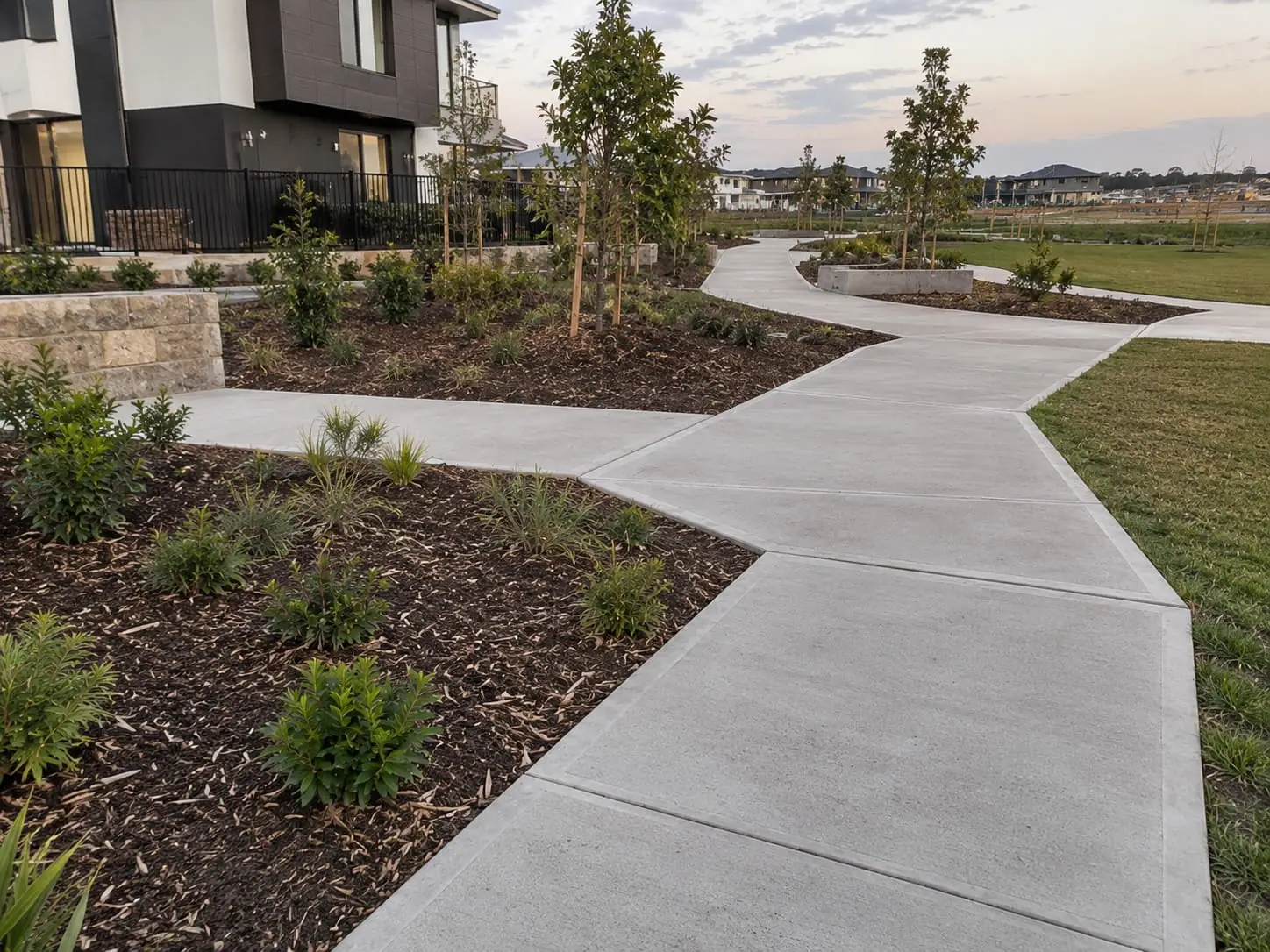 Finished concrete driveway at a home in Austinmer, near Wollongong
