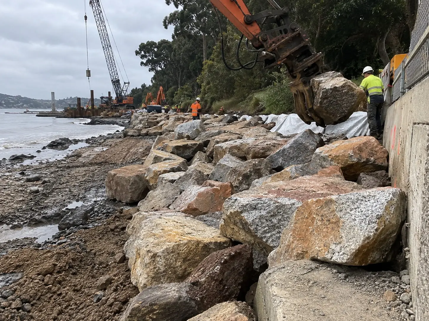 Concrete Rock Revetment work in Wollongong