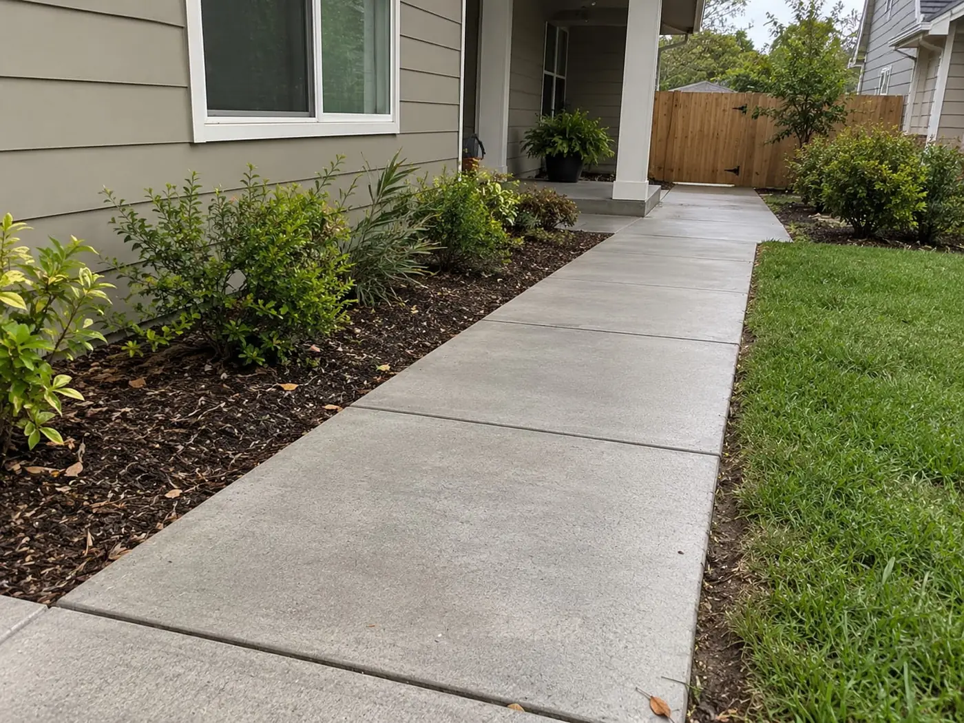 Finished concrete driveway at a home in Gerringong, near Wollongong